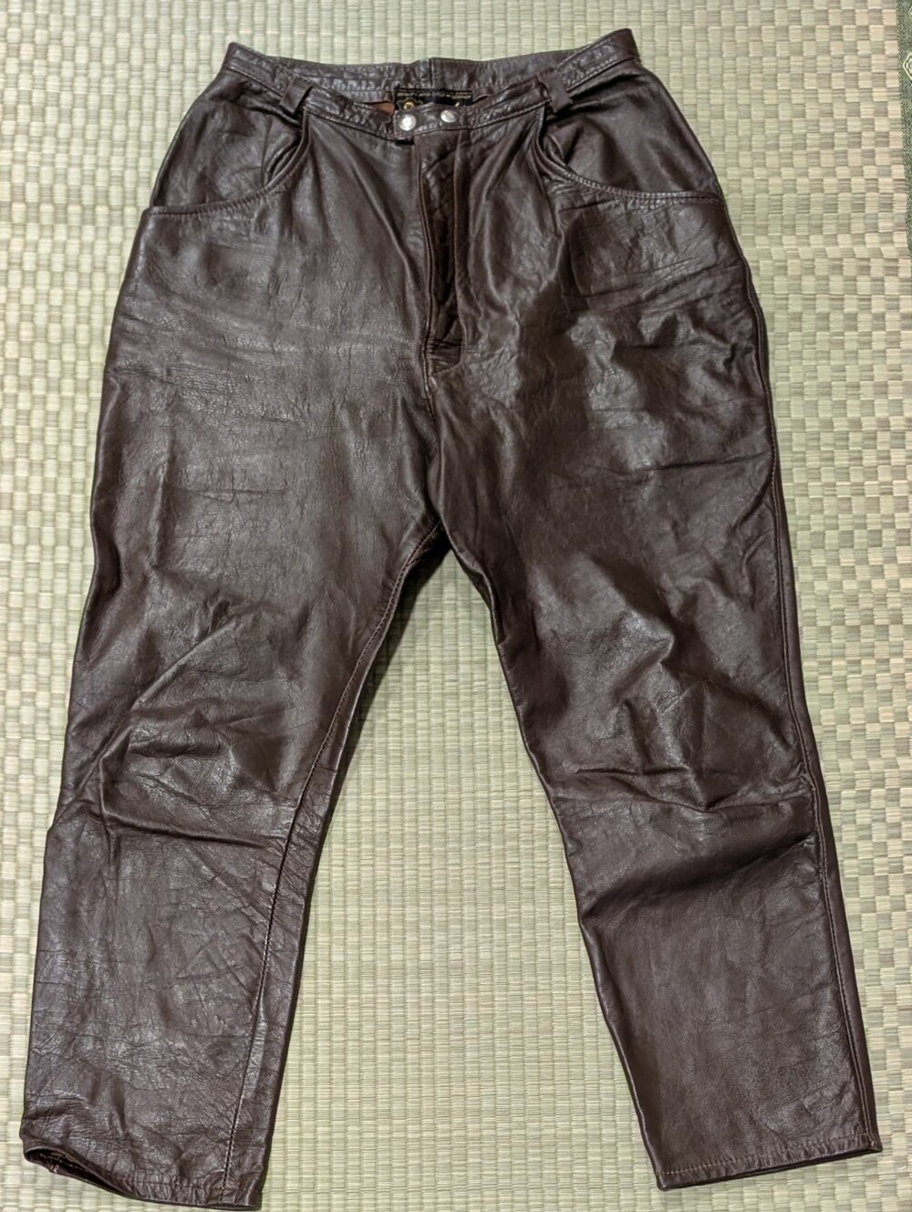 Vintage Brooks Leather Motorcycle Pants Brown Men's Size 27 x 24.5 (See Photos)